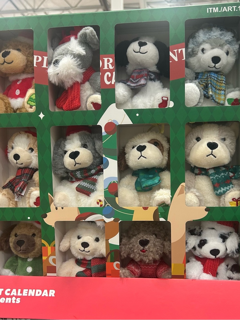 Costco Advent Calendar 12 Day Dog Plush Ornament Christmas
